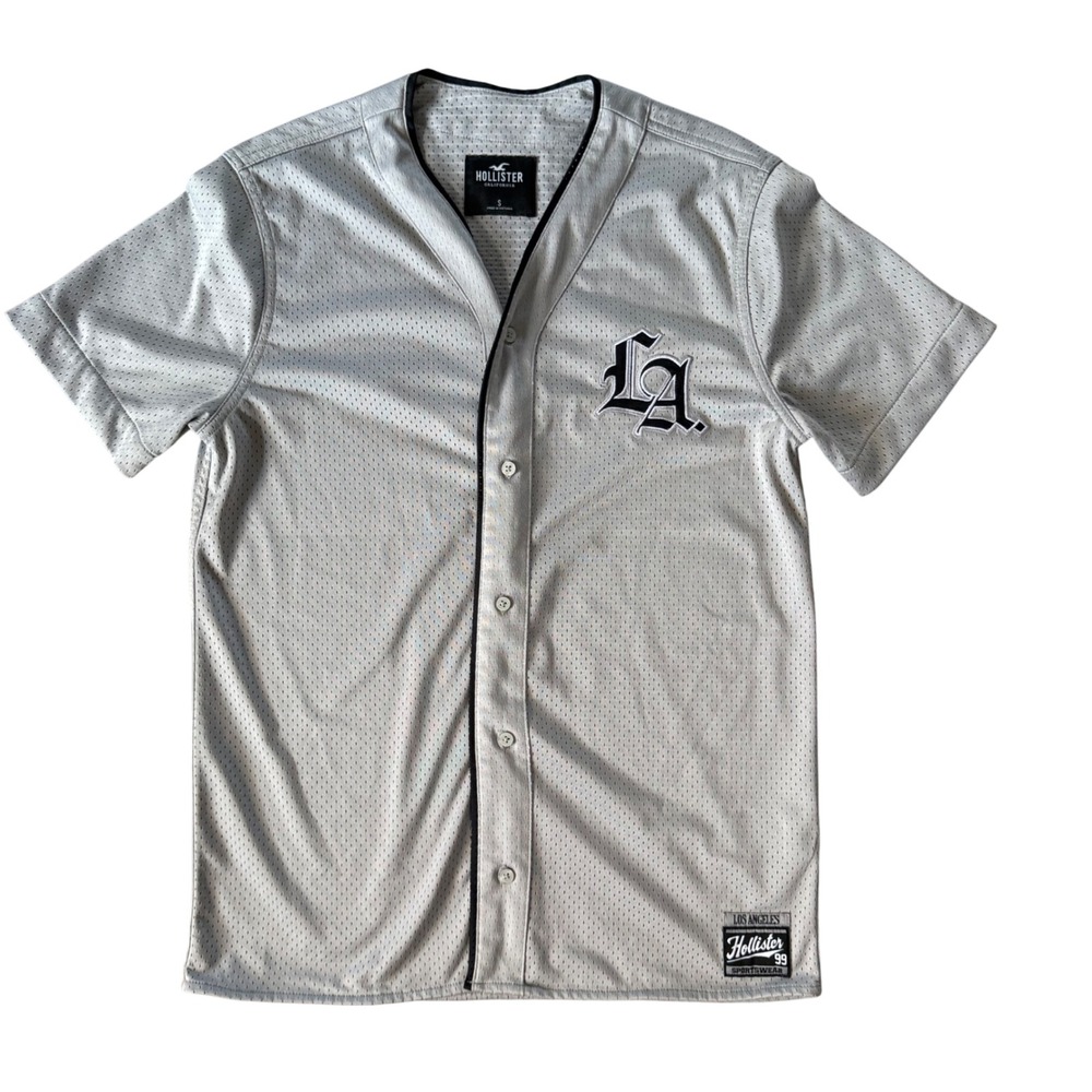 Hollister Los Angeles‎ LA Jersey 99 Sportswear Mesh Button Up Shirt Mens Small